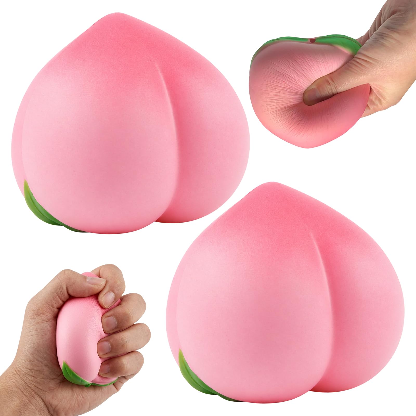 Peach Squishy, Squishy Stress Ball, 2 Pcs Fidget Squishy, Slow Rising Squishies for Focus and Stress Relief, Cute Squishy Fidget for Commuting (Peach Shape) — image 1