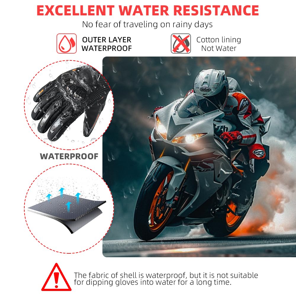Guanti da moto antivento impermeabili Guantes Moto Donne Moto Guanti da Equitazione Touch Screen Moto Motocross Guanti Inverno per Lady