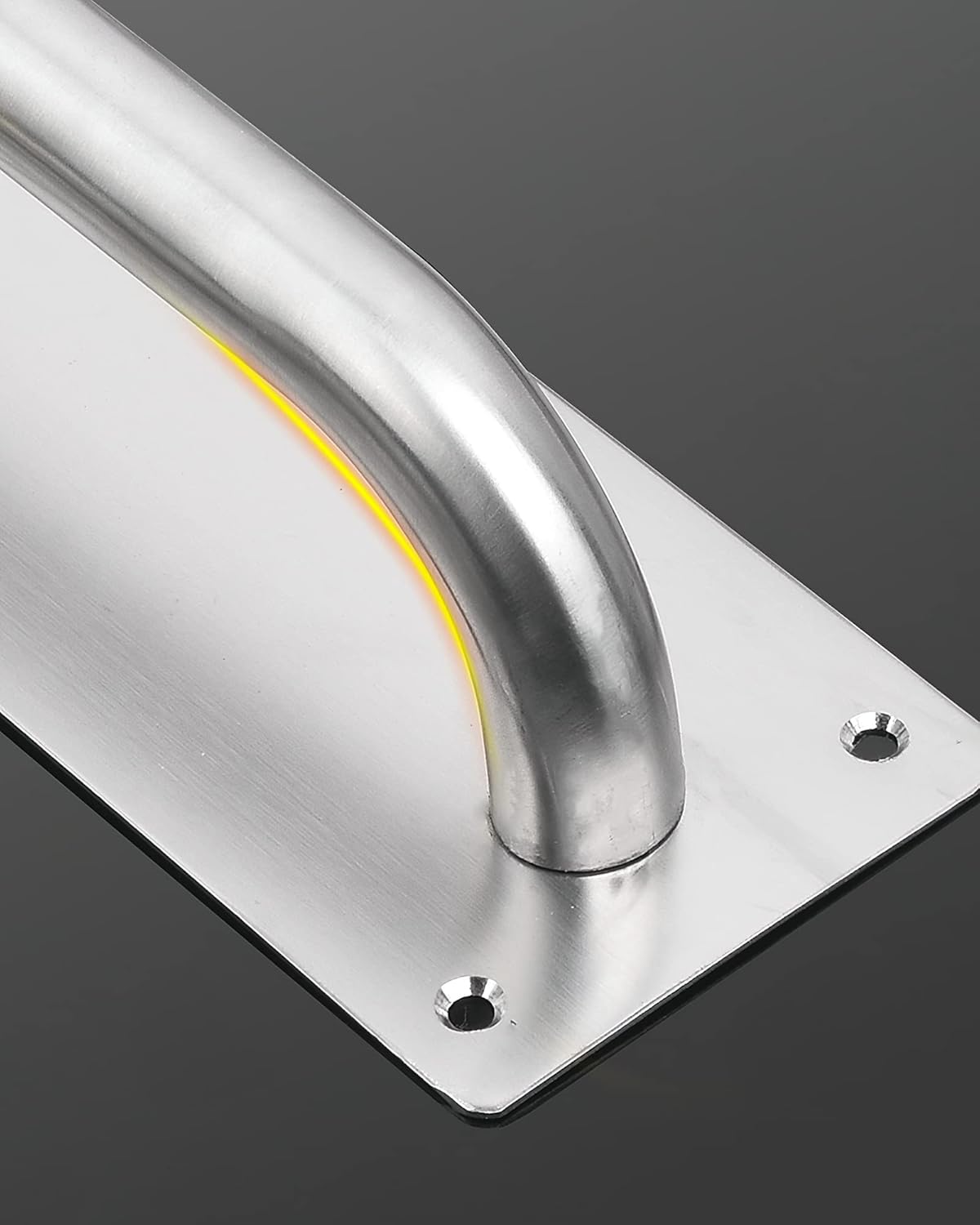 Thymart Stainless Steel Door Pull Handle 11.8 Inches Plate Commercial Door Handle - No Sharp Edge - Screws Included (Large, Rectangle, Pack-of-2Piece)