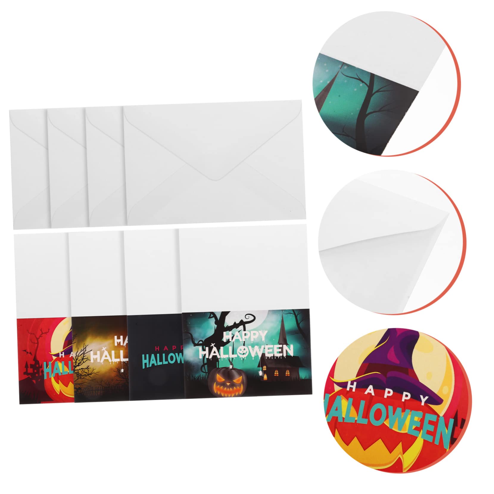 PRETYZOOM 48 Sätze Halloween-Karte Halloween-Partybevorzugung Nachrichtenkarten einladungskarten Grußkarten das Papierkarten Cartoon-Design-Grußkarten