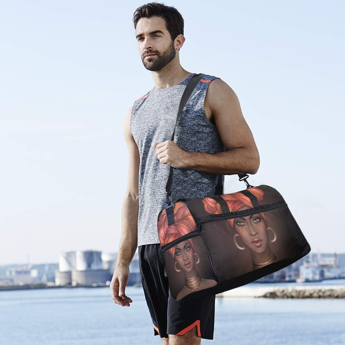 Travel Duffels African Pretty Girl Duffle Bag Luggage Sports Gym for Women & Men - Image 5