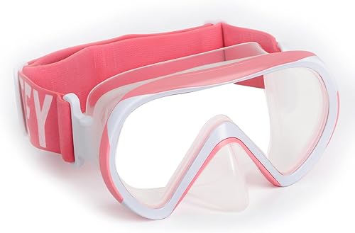 Miniatura 8 de Gafas de natación para niños (2 unidades), correa de tela elástica, máscara de buceo de vidrio templado de 180°, gafas de esnórquel para niños de 6