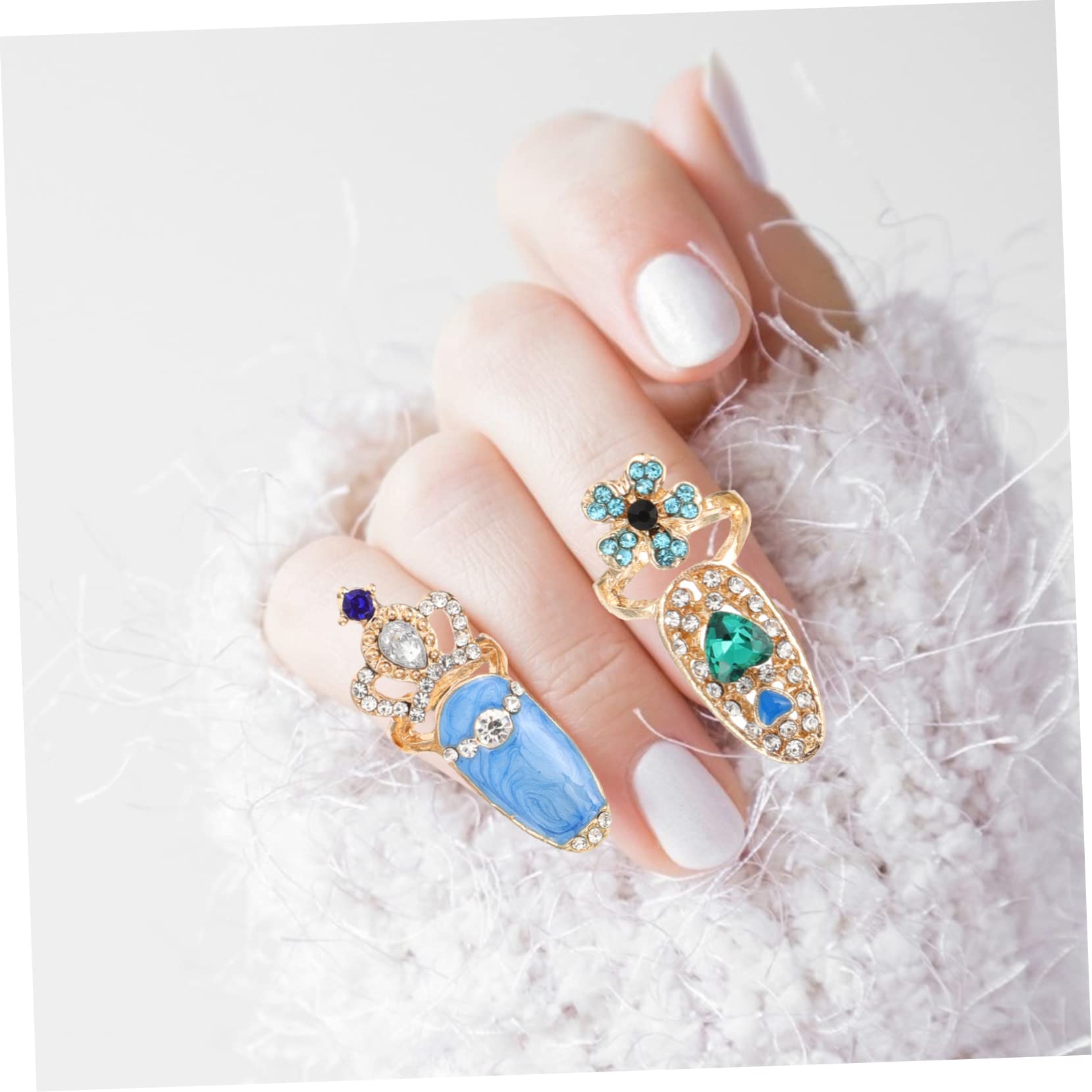 Didiseaon 5 Set Anello Per Unghie Decorazioni Unghie Decorazioni Per Unghie Artiglio Dell'unghia Ciondoli Per Unghie 3d Kit Accessori Per Manicure Decorazione Delle Unghie Lega 12 Pezzi * 5