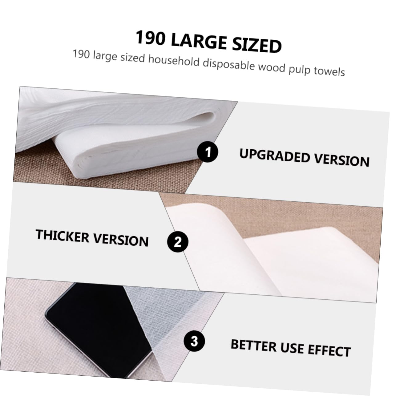 LIFKOME 190 Sheets Bulk Disposable Foot Bath Towels Wood Pulp Oversized Large for Salon Bath Home Easy to Clean