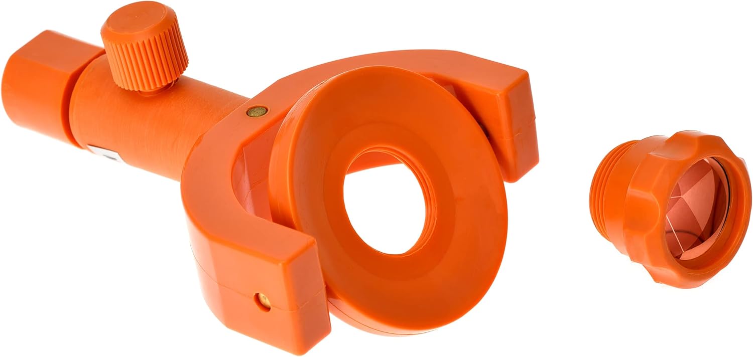 AdirPro 720-38 Small Tilting 25MM Mini Prism - Heavy Duty Lightweight Tilting Mini Prism - Compatible with Swiss-Style Tips & Quick-Release Adapters for Long-Range Measurements (Orange)