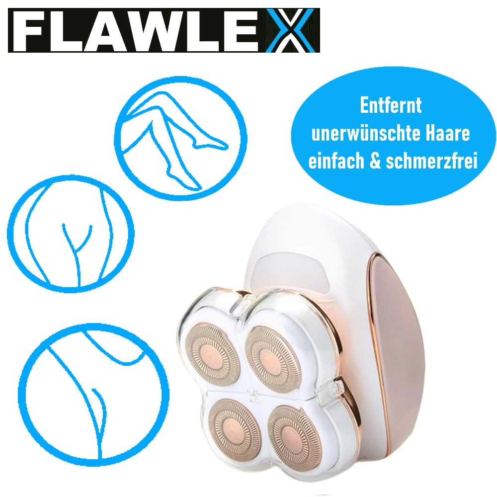FLAWLEX Haarentferner Epilierer Körper Gesicht Beine Arme