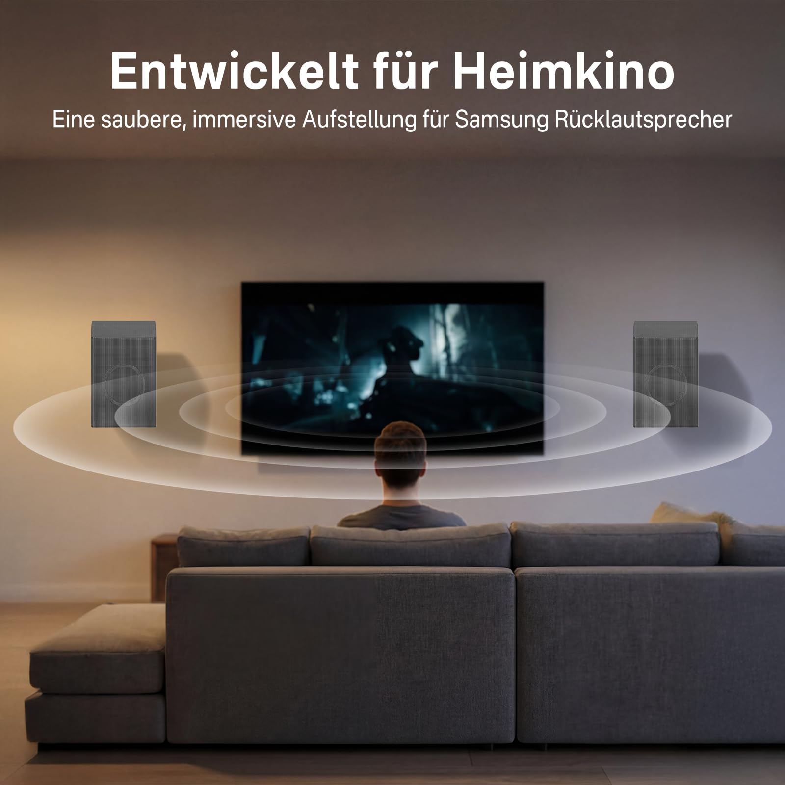 Zestaw 2 regulowanych uchwytów ściennych do Samsung HW-Q990D/Q990F/Q990C/QS700F – pasuje do Samsung SWA-9500S/SWA-W200D uchwyty ścienne z otworem na klucz i gwintowanym uchwytem