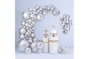 LovesTown 100Pcs Silver Balloon Garland Kit for Party Decorations