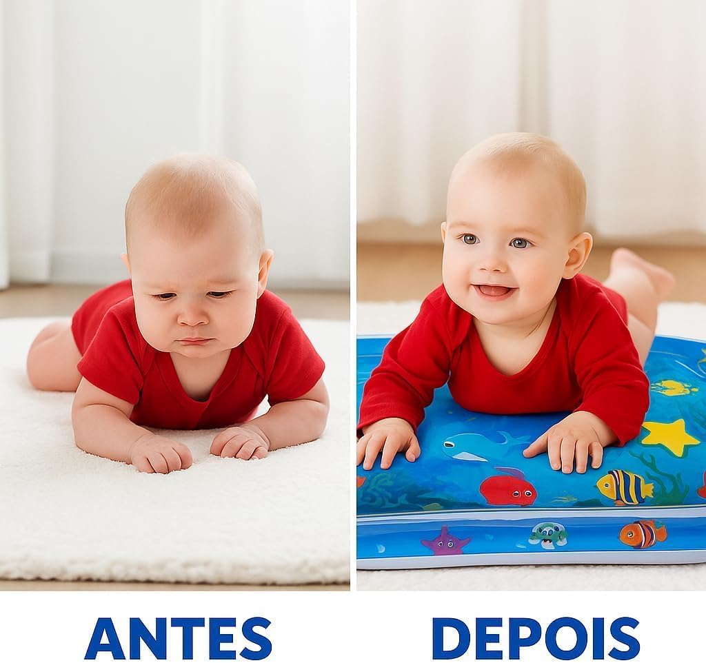 Tapete Infantil de Água Inflável para Bebê Almofada Sensorial Interativa Brinquedo Baby Educativo 48,5x67,5cm Premium Tapete Infantil de Água Inflável para Bebê Almofada Sensorial Interativa Brinquedo Baby Educativo 48,5x67,5cm Premium