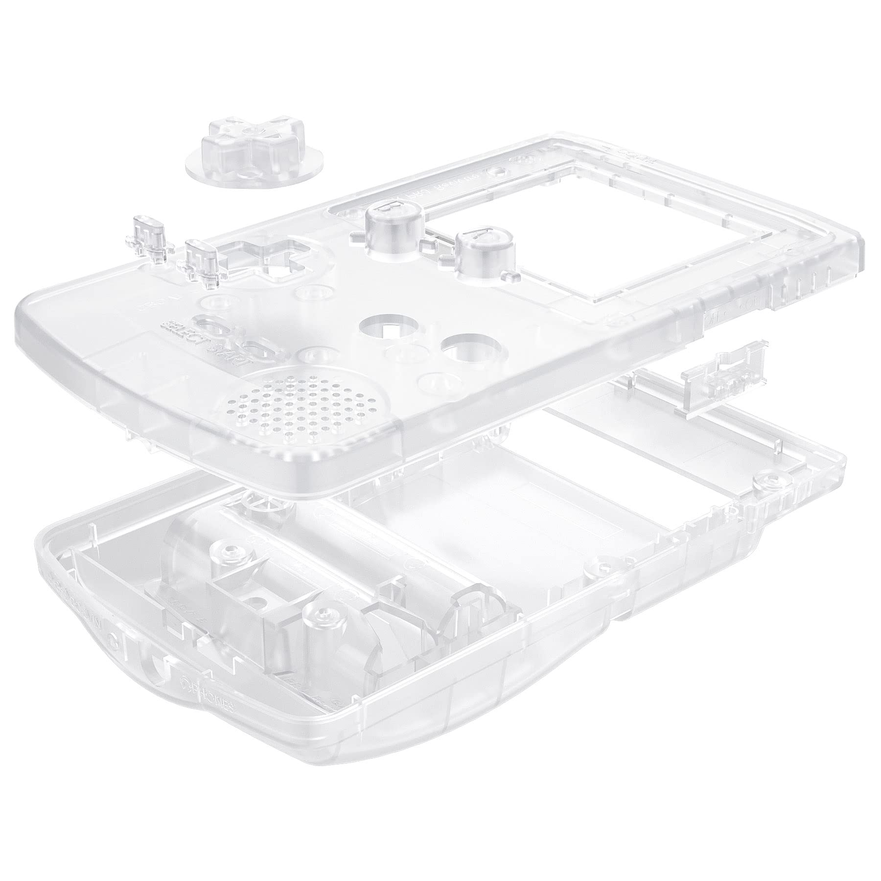 eXtremeRate Cover Tasti Custodia Scocca Pulsanti Shell Ricambio per Gameboy Color Console,per GBC OSD IPS&Regular IPS&Standard LCD,NON Include Console&Schermo-Trasparente