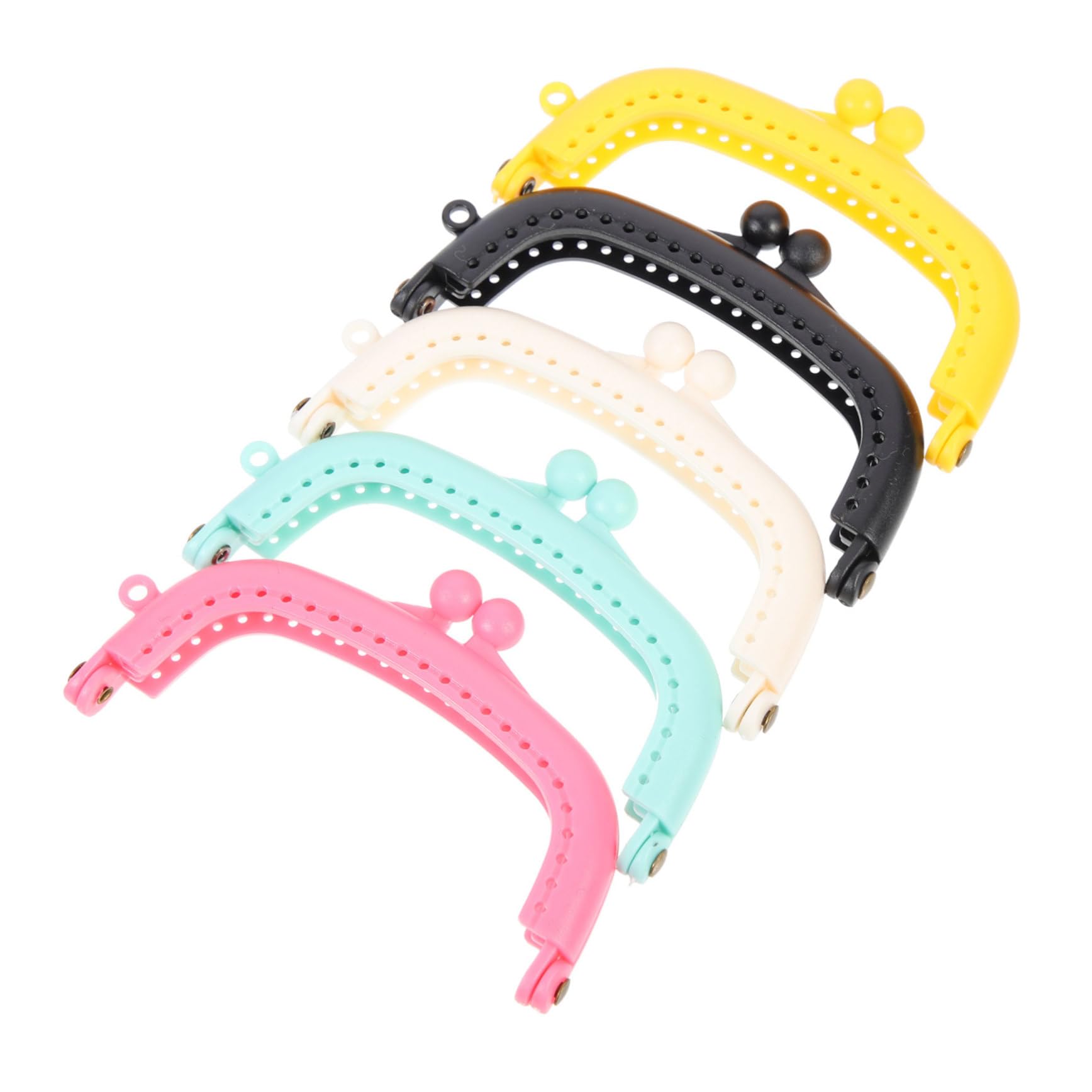 Marcos De Bolsa De Plástico Coloridos Para Bricolaje De Clasp Para Monederos Accesorios De Manualidades 5 Piezas X 4