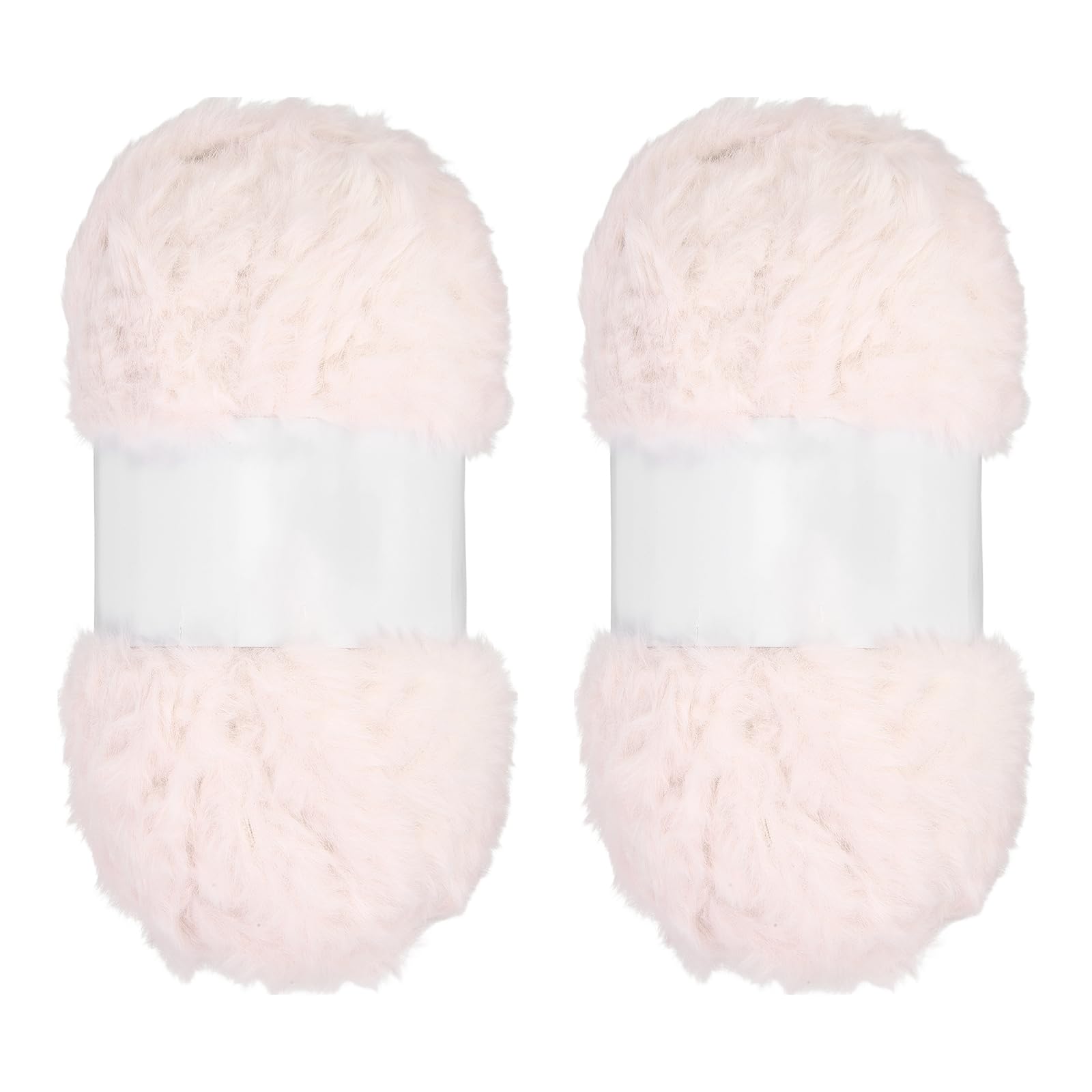 PATIKIL 65 Yards Soft Chunky Fluffy Fuzzy Faux Fur Yarn, 2 Skeins Chunky Fuzzy Yarn Fur Polyester for Crochet Knitting Blankets Scarves Sweaters Hat Shawls, Pink