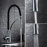 Auralum® 360°Grifo Mezclador cocina De Lavabo con caño giratorio Grifería fregadero a cascada cromo grifo lavabo cascada(para agua fría y caliente)