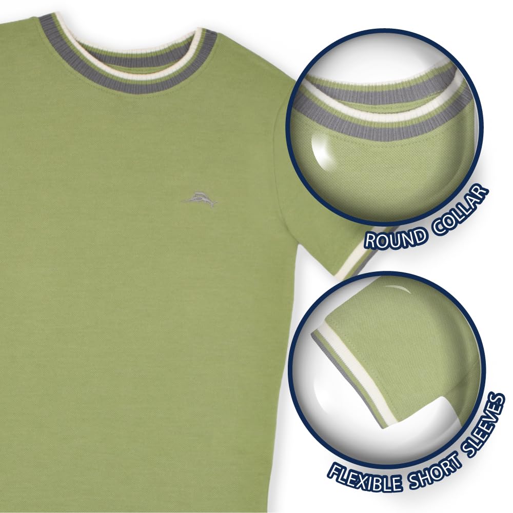 Tommy Bahama Jungen-Set, lässig, Rundhalsausschnitt, kurzärmeliges T-Shirt und Hose mit elastischer Taille, 2-teiliges Schuloutfit für Kinder