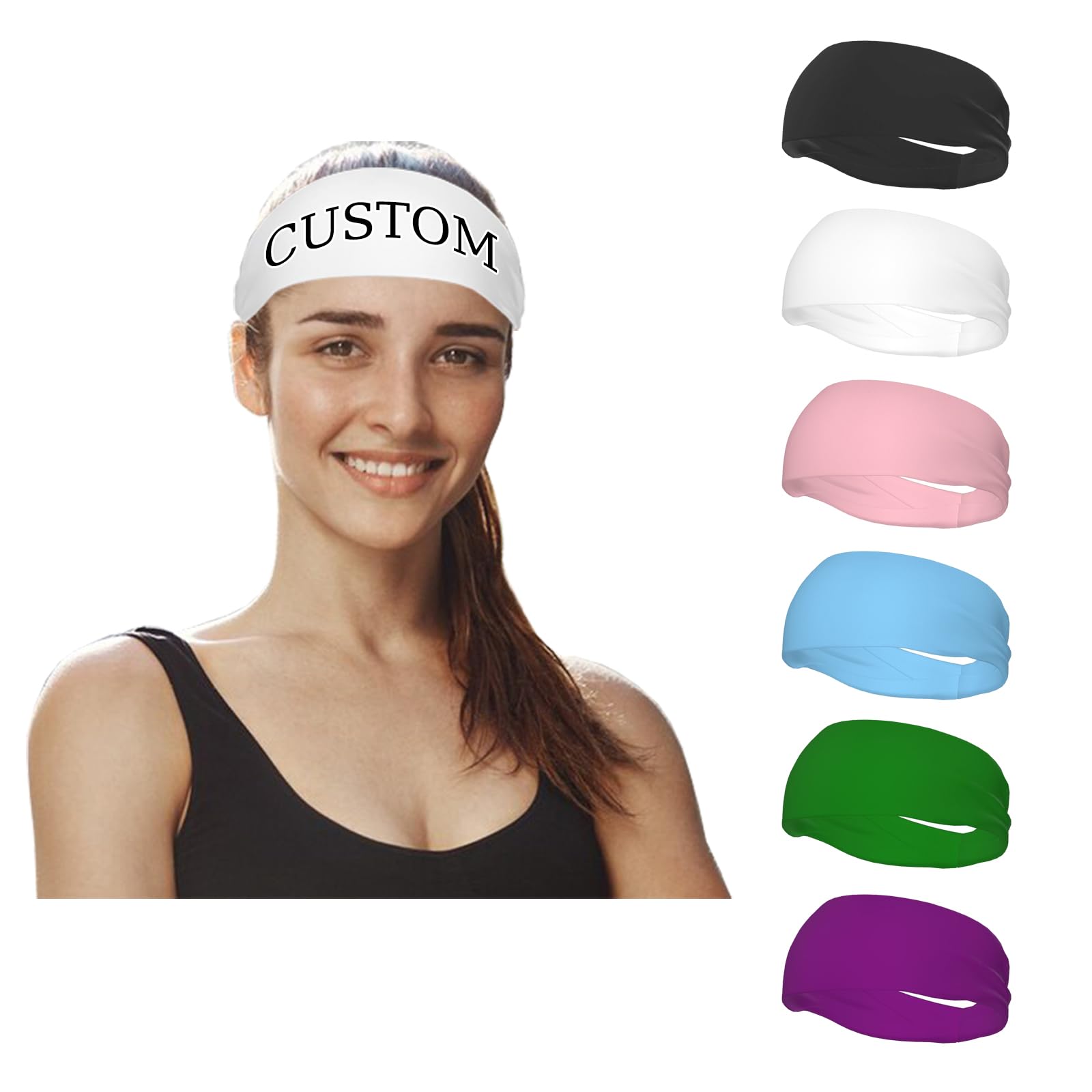 Custom Sports Headband Custom Sweatbands for Women Add Your Image Text Unisex Running Sweat Band, Gifts for Women Men