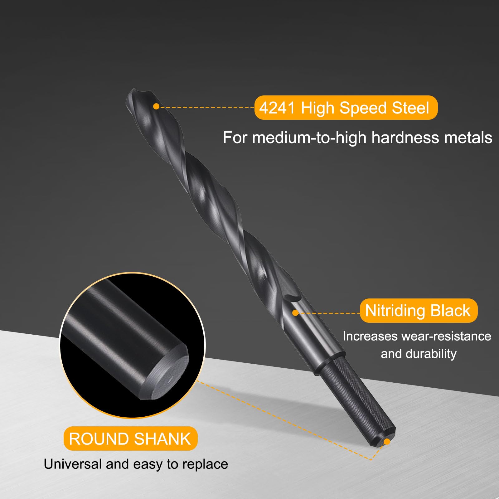 Foret HSS Pour Forgeron 12-35mm - Tige 1/2 Pouce, Pour Acier, Métal, Bois, Plastique, Aluminium