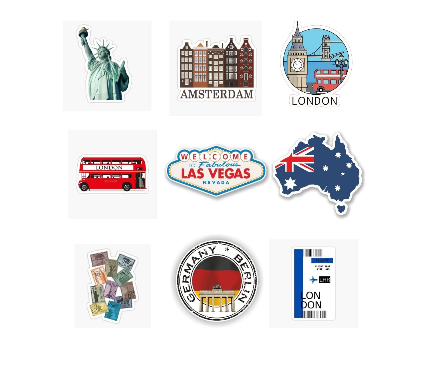 London Calling Unique London Travel Stickers Part 1 (Pack of 9) 2.5 x 2.5 inches for Laptop, Skateboard, Luggage, Snowboard, Refrigerator, Toys, Car, Bikes, Phones, Guitar Multicolor (B0BXQ3ZJWW) Amazon Price History, Amazon Price Tracker