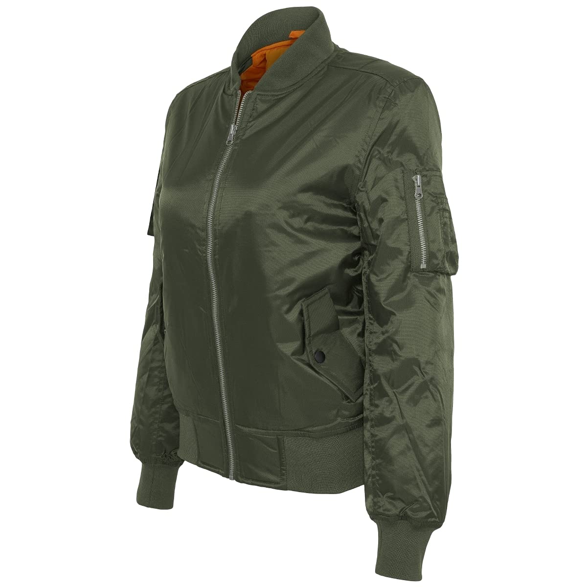 Urban Classics Womens Ladies Basic Bomber Jacket, Olive, M UK