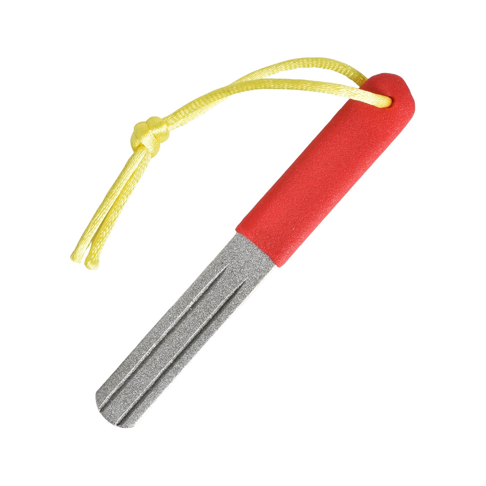 Aiguiseur Hameçon 1 Pièce Aiguiseur Couteaux Portable, Hameçon De Pêche Affûteur, Pierre À Aiguiser Pour Hameçon, Pierre À Aiguiser Diamant Double Face, Avec Poignée Et Suspension, Grain Fin Et Moyen