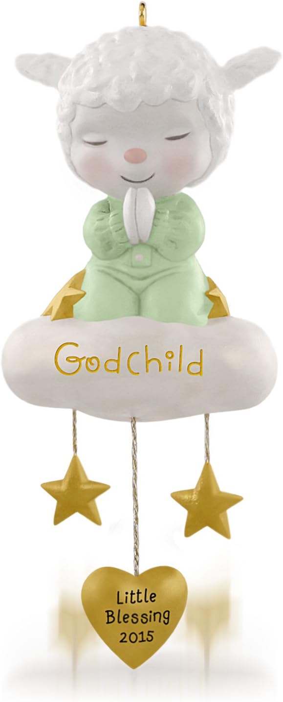 Amazon Com Hallmark Keepsake Ornament Sweet Little Lamb Of Faith Godchild Home Kitchen