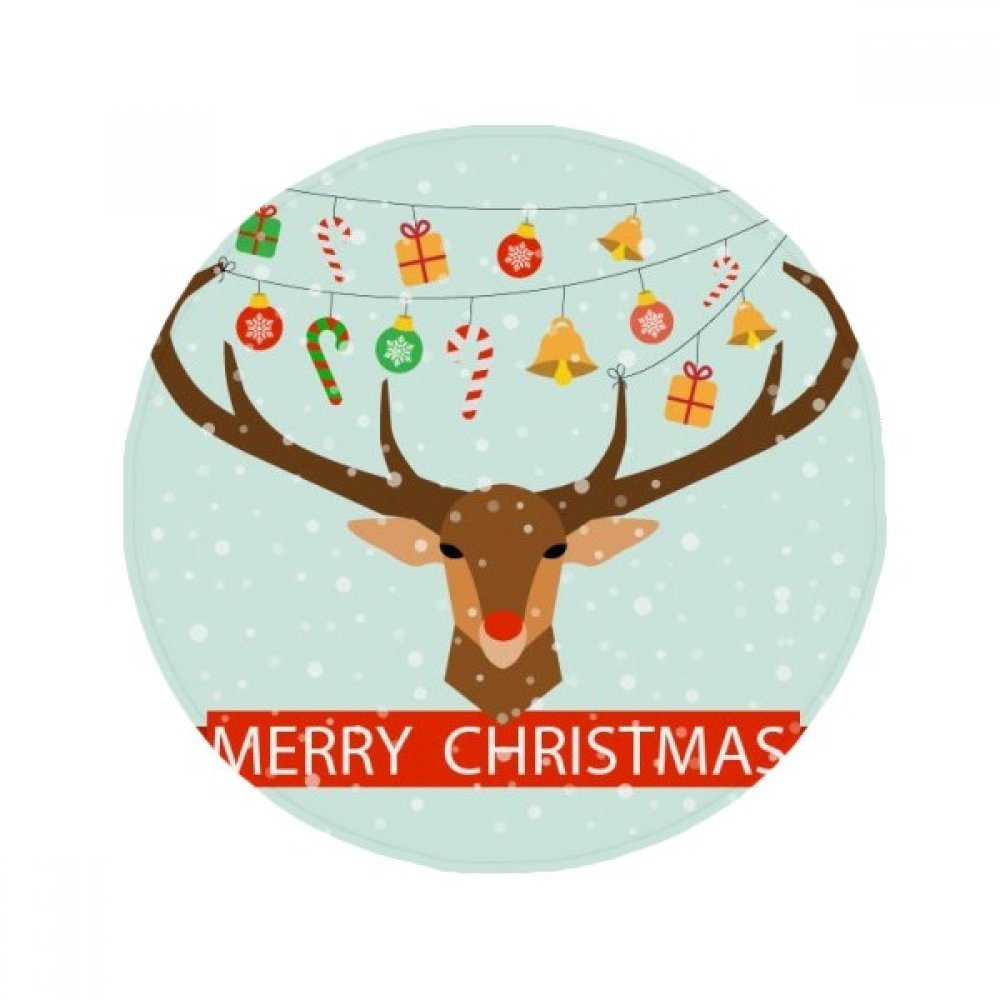 Tapis rond 50cm motif cerf de Noël pour réchauffer l'ambiance du salon et de la cuisine
