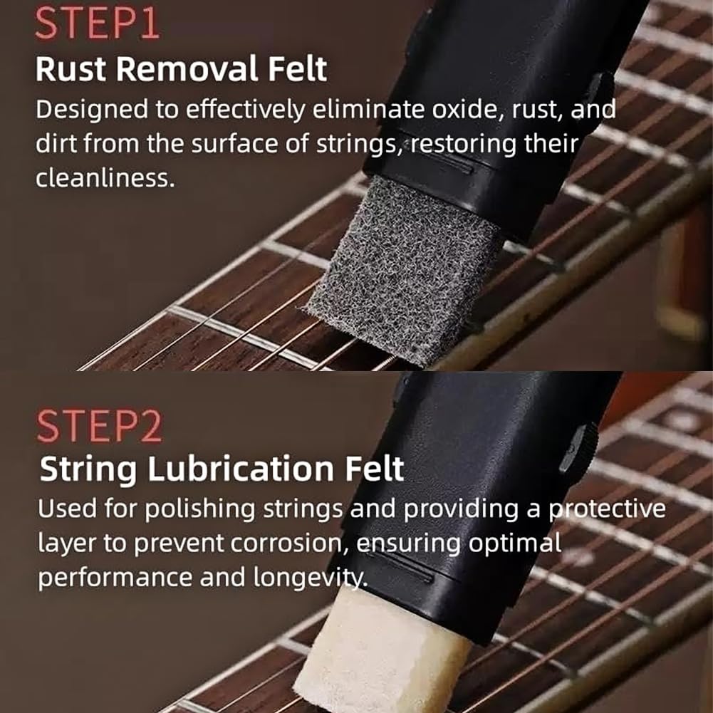 Amazon | デュアルヘッドギター弦クリーナー消しゴム ブラシストリング