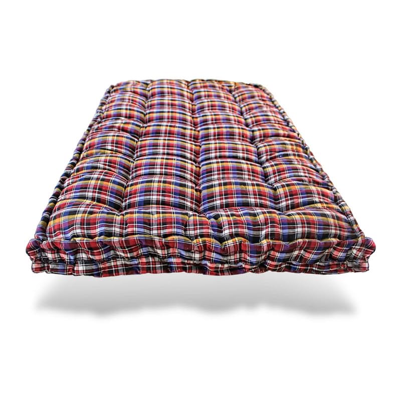 Image of Rhythm Cotton /Rui Filled Box Type Soft Portable Mattress /Gadda, Multicolor Soft Fabric Ideal for Comfortable Sleep, (Single Bed 3x6 ft or 72x36 inches) 5 inch Height /6KG