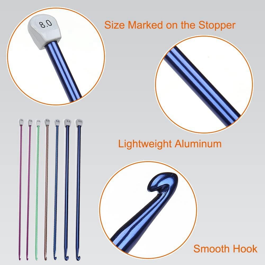 Fowecry 6PCS 5 Size Extra Tunisian Long Crochet Hooks 6.5mm, 11.0 Mm - Image 4