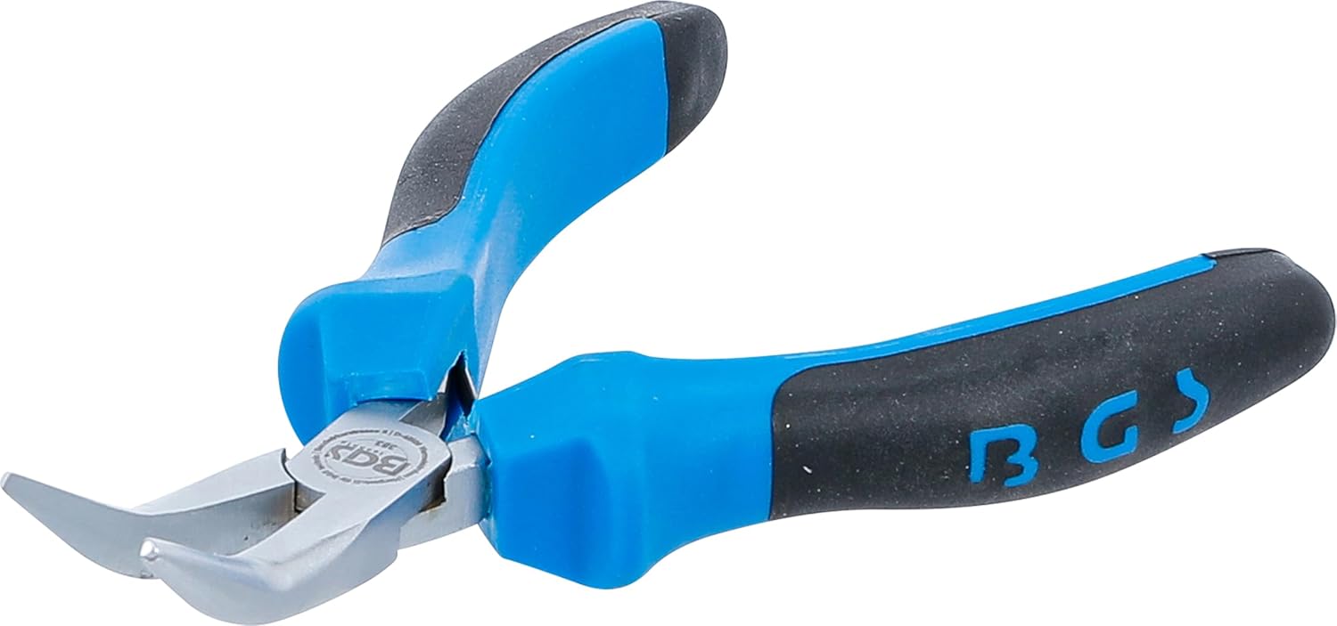 BGS 383 | Electronic Long Nose Pliers | bent | spring loaded | 138 mm