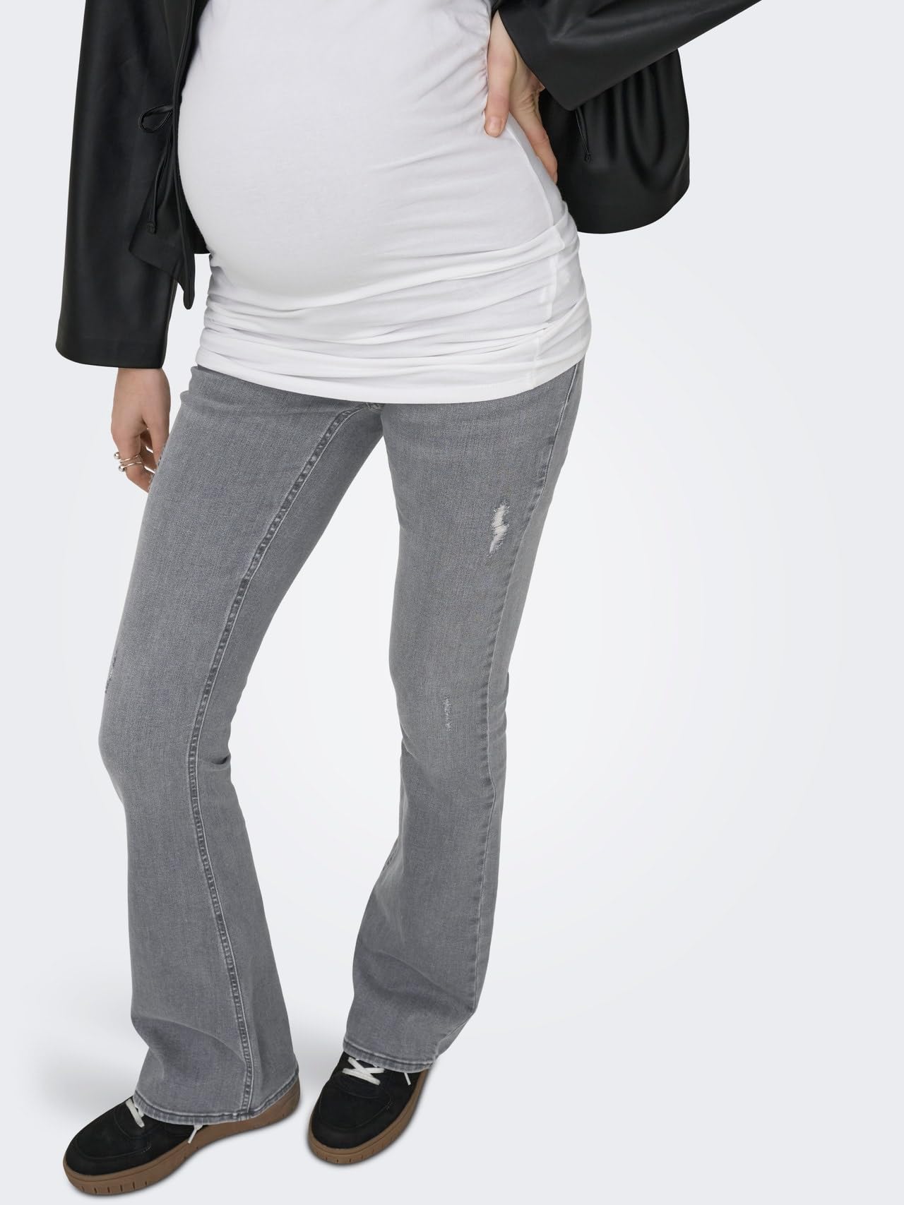 ONLY Damen Flared Fit Jeans Bein Mit Schlag Grau L/30