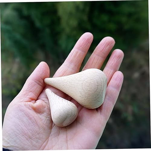 Miniatura 2 de EXCEART Gota de madera en blanco para manualidades Círculos de madera en blanco sin terminar Artesanías de madera en miniatura Proyecto de artesanía