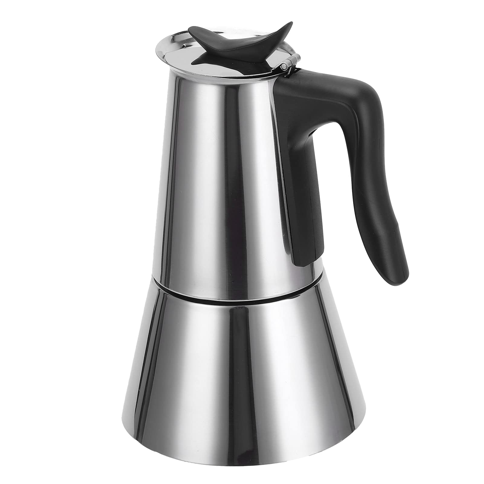 Matybobe Caffettiera Elettrica in Acciaio Inossidabile da 300 Ml Caffettiera per Uso Domestico Bollitore Taglio Sicuro Estrazione di Potenza Maniglia Isolante 480 W 5 Minuti Spegnimento