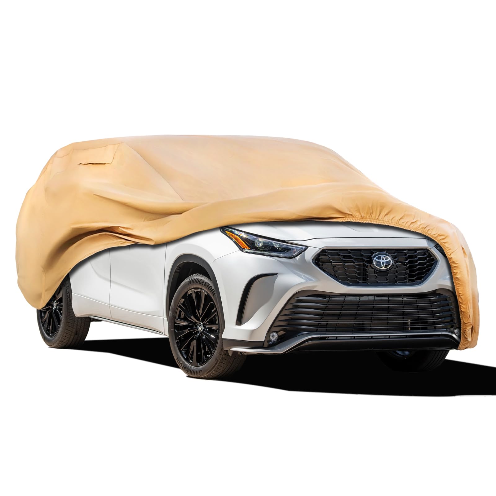 JURMON Heavy Duty Outdoor Car Cover Custom Fit for Toyota Highlander Windproof All Weather Waterproof Sun Rain UV