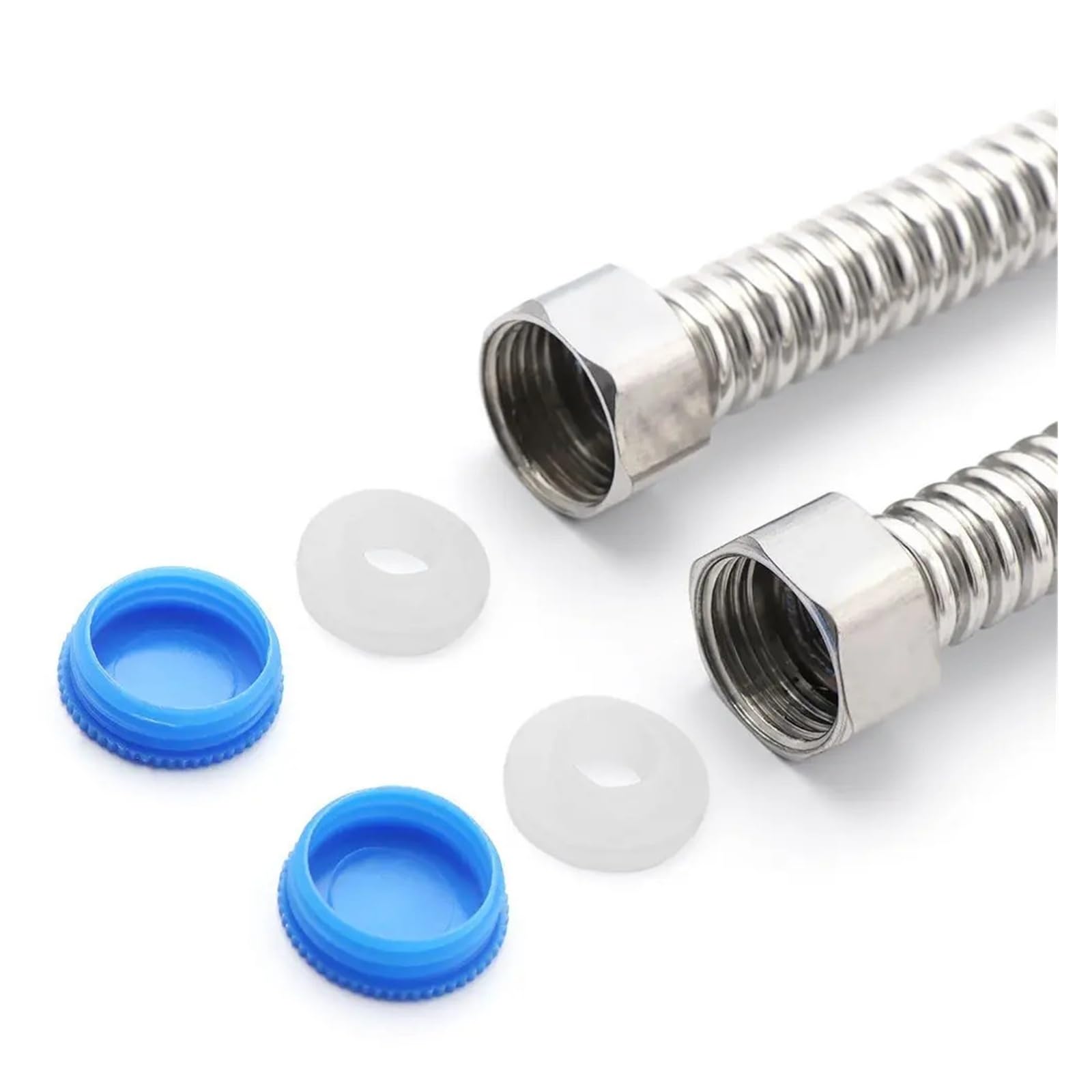Manguera de grifo de baño de acero inoxidable, tubo corrugado, conector de calentador, tubo de agua de suministro de fontanería, 60 cm de longitud