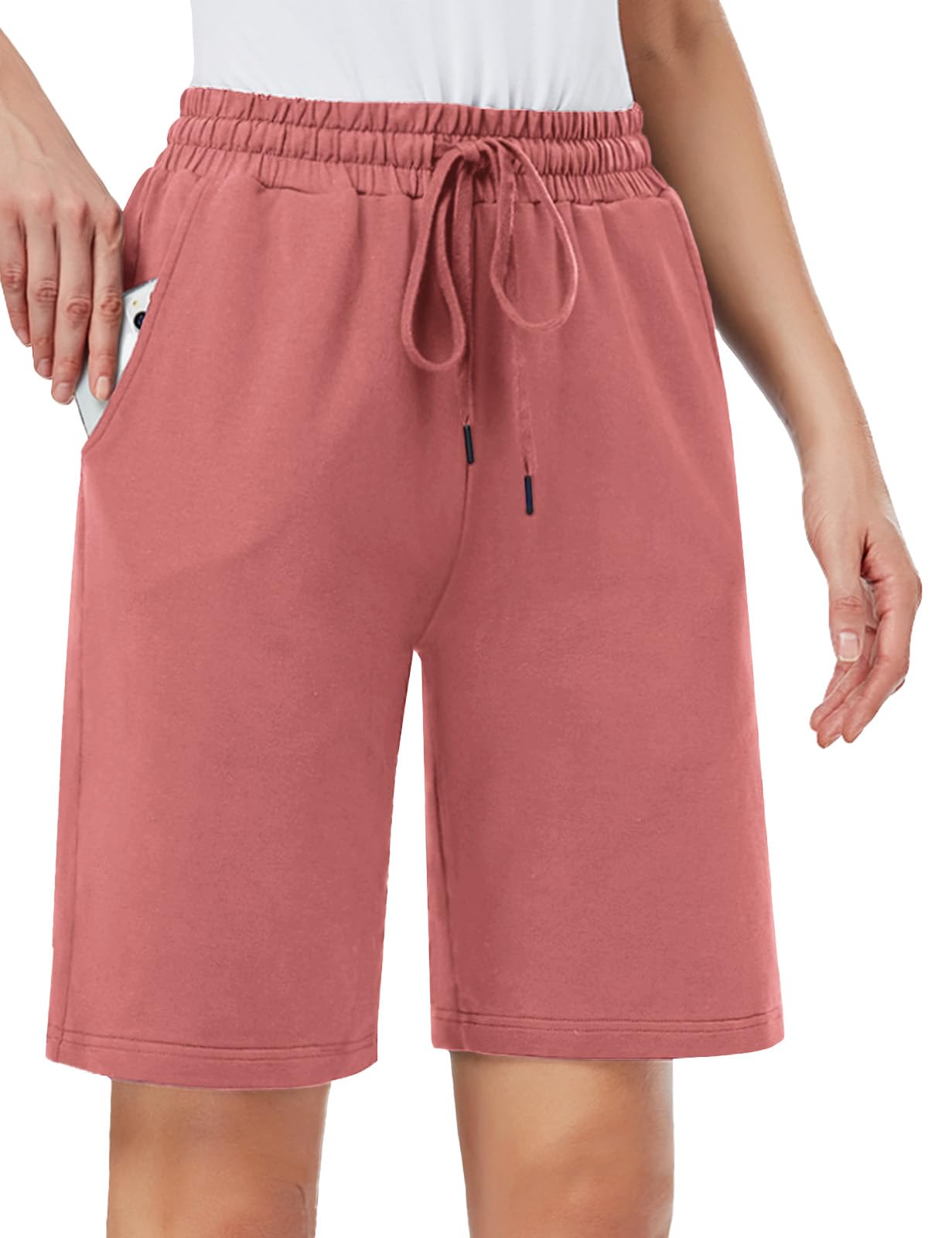 MOVE BEYOND Bermuda pour Femme avec 3 Poches Cordon Shorts de Survêtement Yoga D'entraînement Lounge