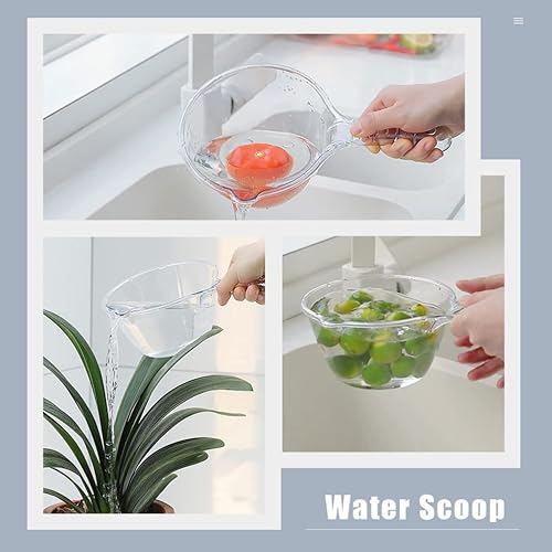 Miniatura 7 de Hemoton Champú transparente, 2 cucharones de agua de plástico con boquilla, cuchara de agua para el baño, cuchara de baño gruesa para el hogar,