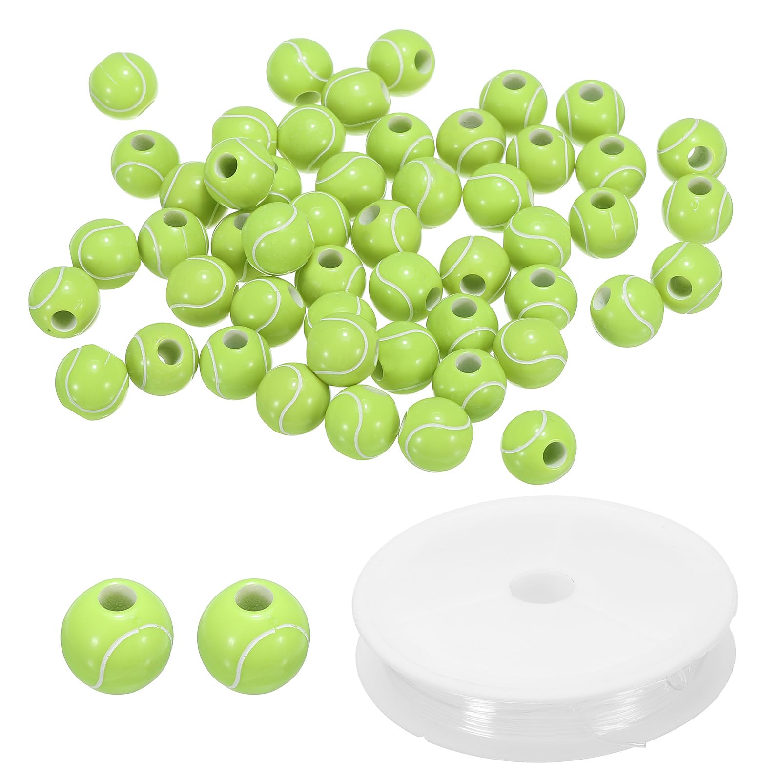 PATIKIL 12mm Green Round Acrylic Tennis Beads