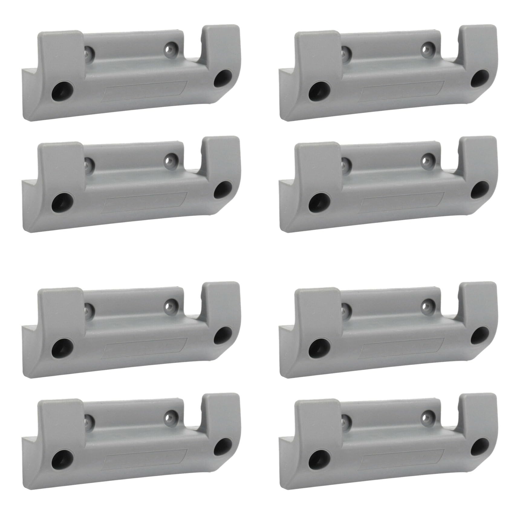 Jnchdghwa Gray 8Pcs Garden Hose Reel Holder Pvc Wall Mounted Garden Hose Hanger Pipe Holder With 32Pcs Expansion Screws