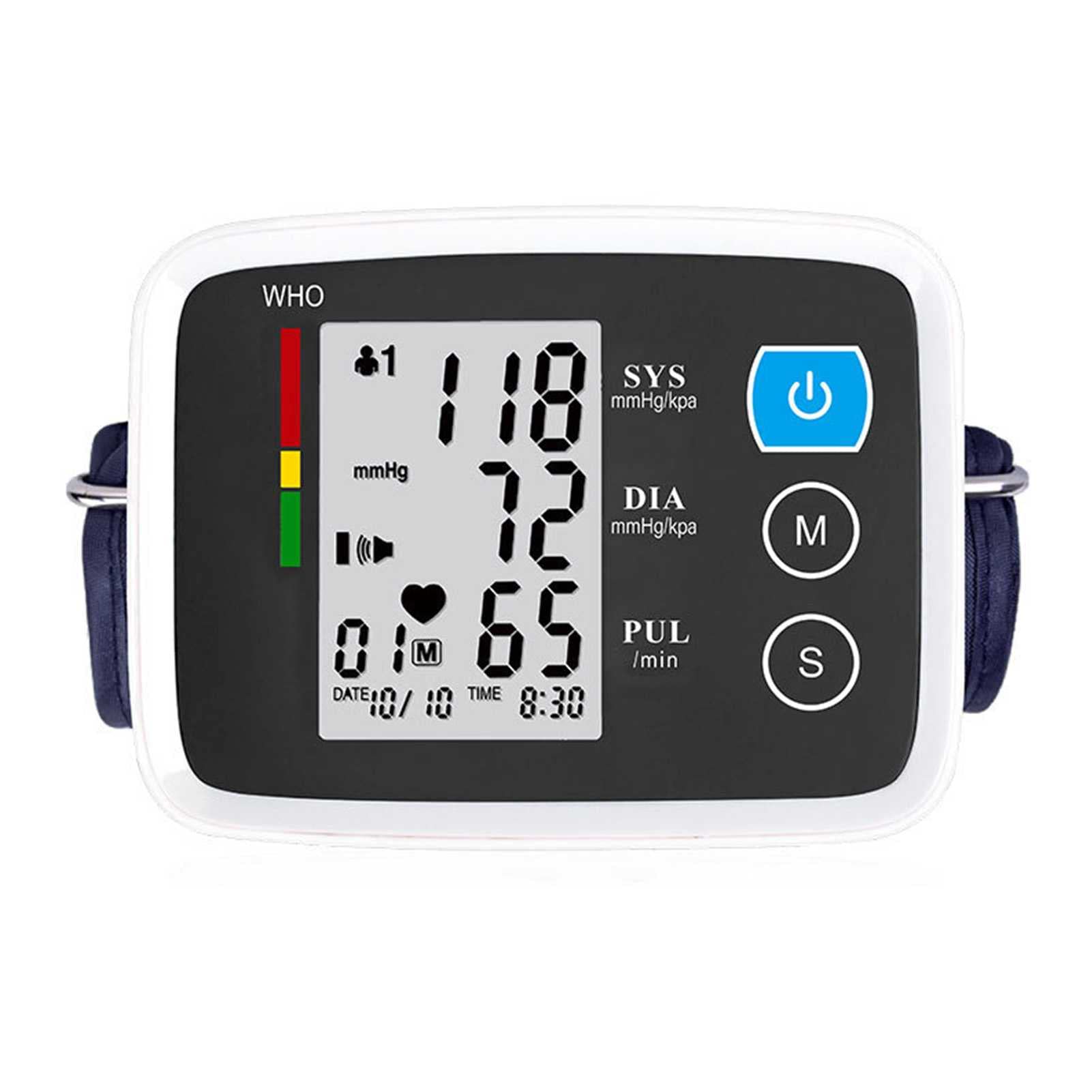 Esfigmomanómetro electrónico de Brazo, 90 Grupos de Datos de Memoria, Pantalla Grande LCD de Alta definición, transmisión en inglés, Monitor de presión Arterial doméstico Multifuncional