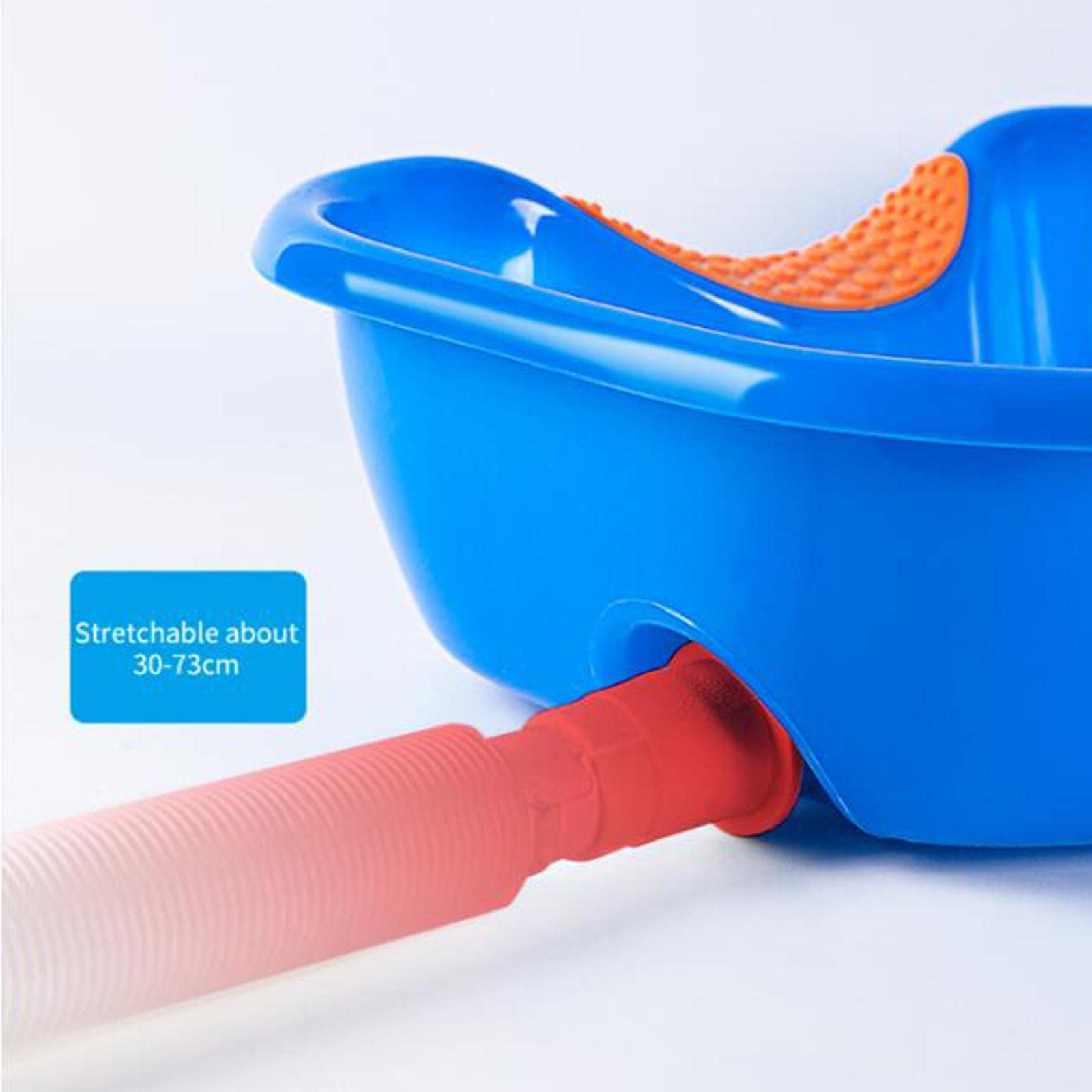 T TOOYFUL Plastik Bett Shampoo Waschbecken Haarwaschbecken Waschbad mit Schlauch, Runder Rand - mit Bürstenbecher