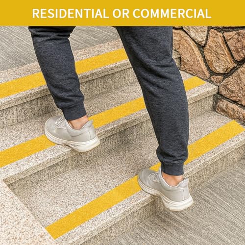 Image of Heavy Duty Aluminum Foil Anti-Slip Tape 4 inch x30FT Yellow - Industrial Safety Grip for Warehouse Stairs, Pool Decks & High-Traffic Walkways - Waterproof Traction Tape