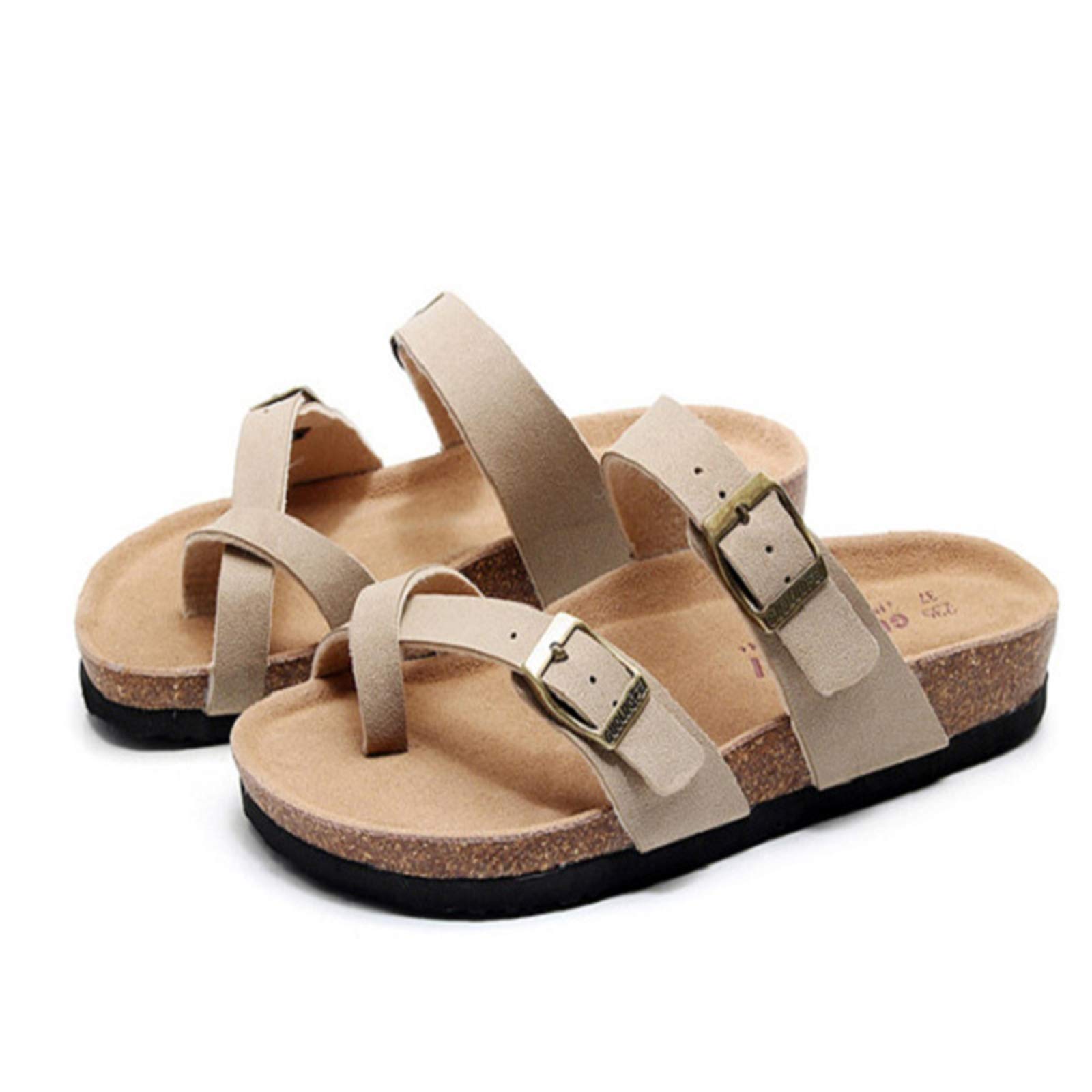 Infradito Donna In Pelle Con Supporto Arco - Suola In Gomma Antiscivolo, Comodi E Regolabili