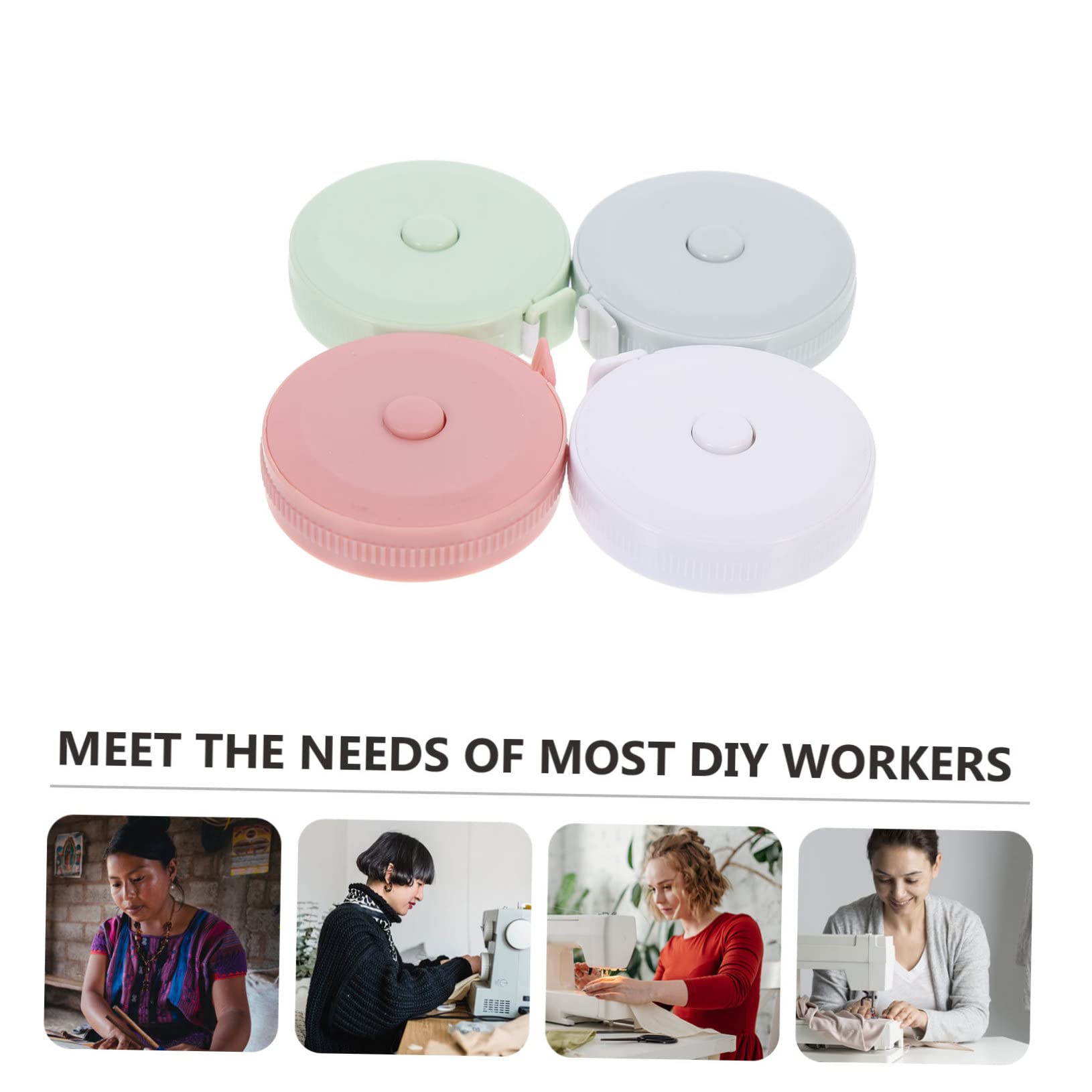 ARTIBETTER 4Pcs Flexible Measuring Tape Compact Body Measurement Ruler Lightweight Cloth Tape for Sewing Tailoring Design