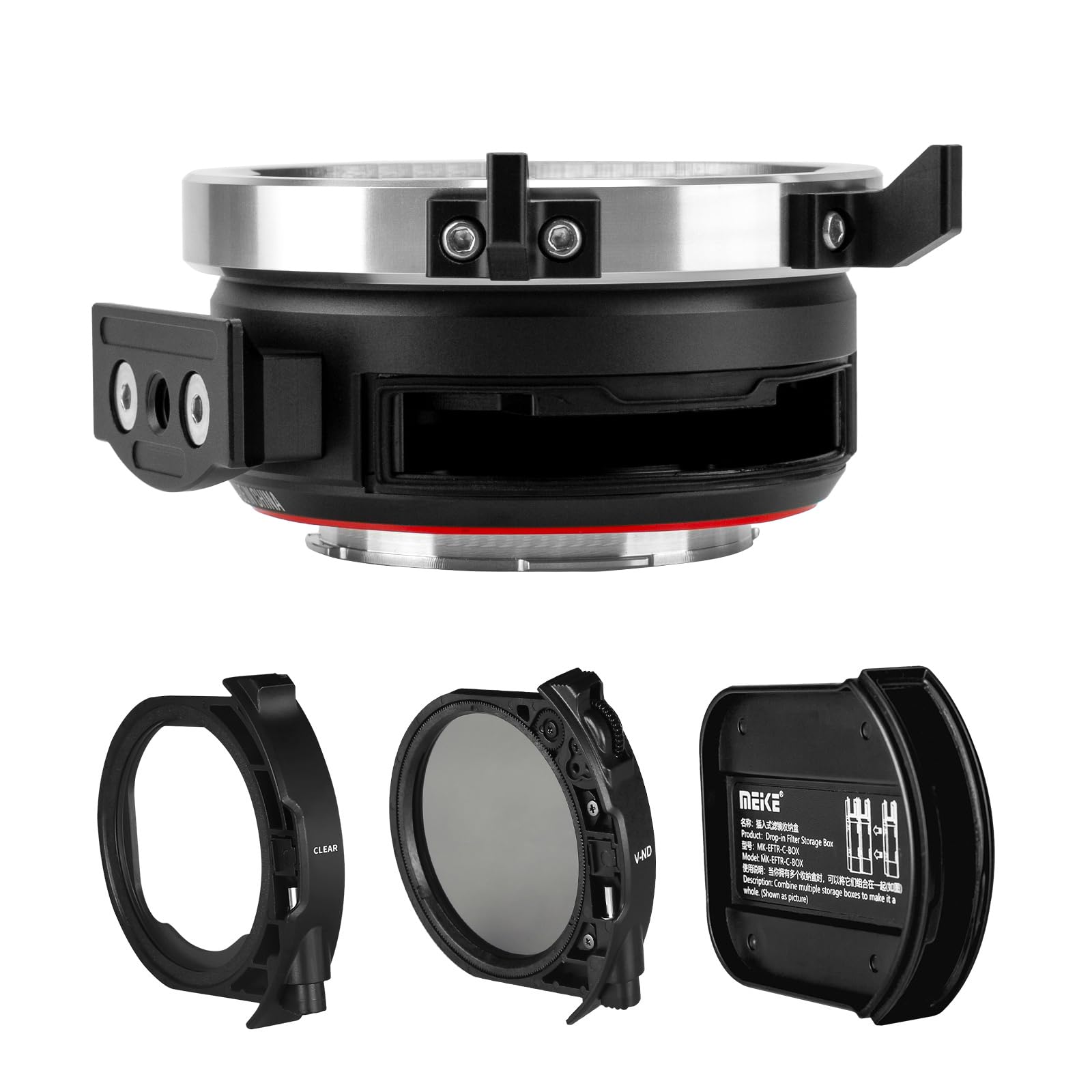 Meike MK-PLTL-C Adaptateur de montage manuel avec filtres ND et UV variables pour objectif ARRI PL-Mount Cine vers appareils photo Panasonic Sigma Leica L-Mount tels que S1H S1 S5 S1R FP FPL SL SL2