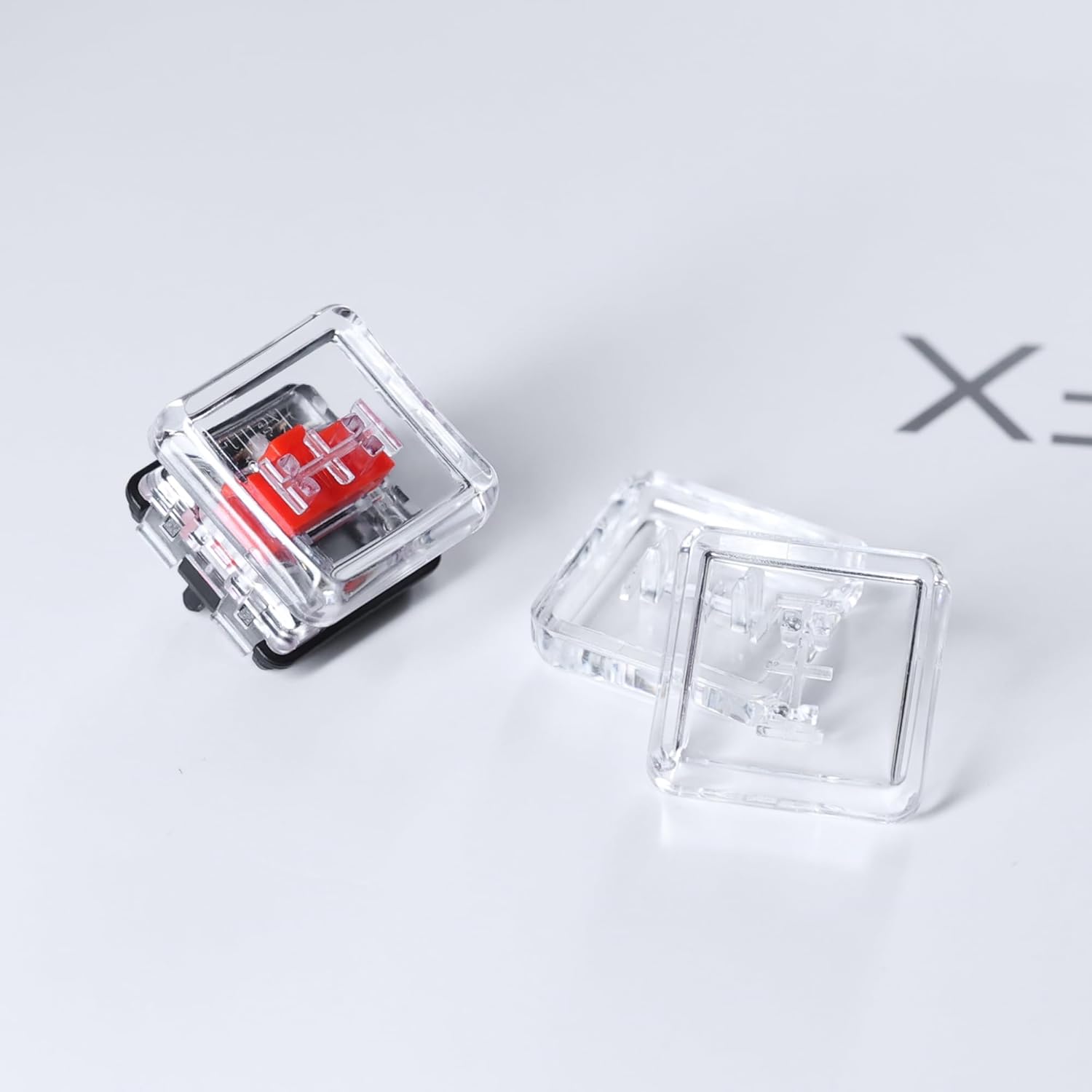Chocfox Low Profile PBT Keycaps for Kailh Chocolate Switch Mechanical Keyboard, Transparent,1U-40Pcs