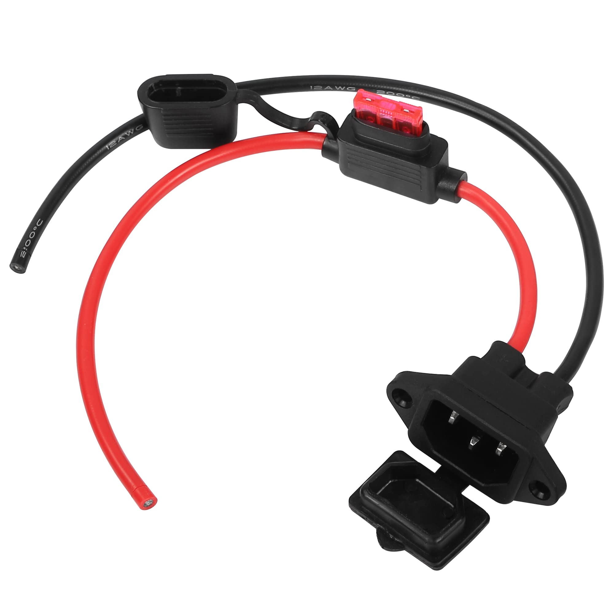 Amazon.com: CERRXIAN 30cm 12awg IEC 320 C14 Male 3 Pins Mount AC