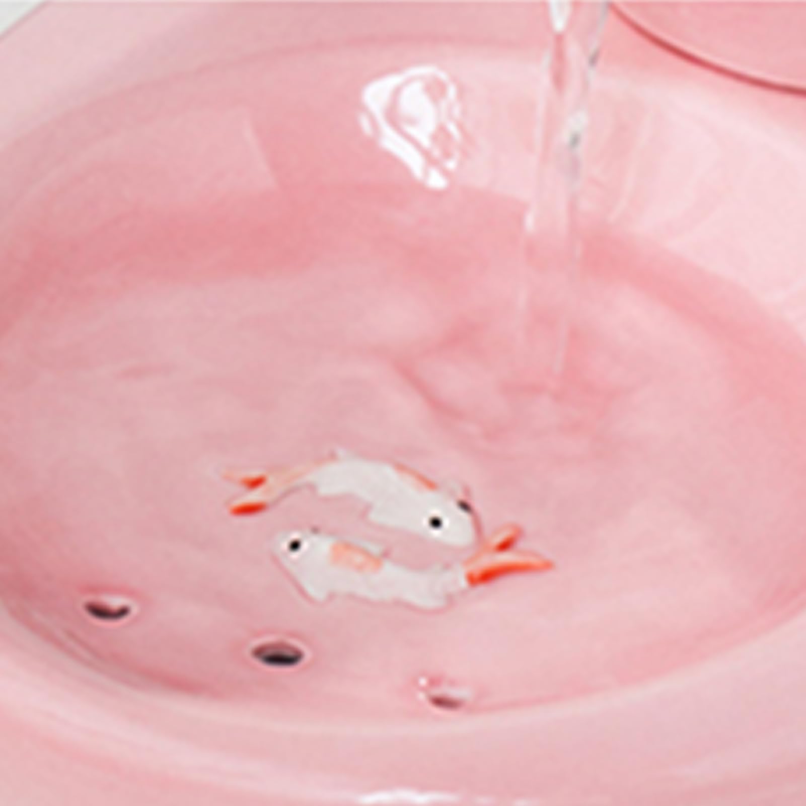 Neigbarer Katzennapf Wasserspender für Haustiere Katzenfutternapf Schwerkraft-Futterspender für Kaninchen Katze Welpe Meerschweinchen Chinchilla Vogel (Rosa)