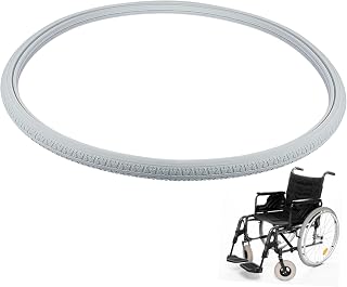 Healeved Neumáticos Para Sillas De Ruedas 24 Pu Elástico Sin Inflar Rueda De Repuesto Antideslizante Gris