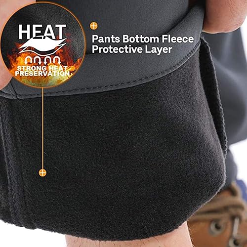 Miniatura 5 de linlon Pantalones cargo de senderismo para niños y jóvenes, impermeables, con forro polar suave y forro polar, pantalones de nieve aislados, Nieve