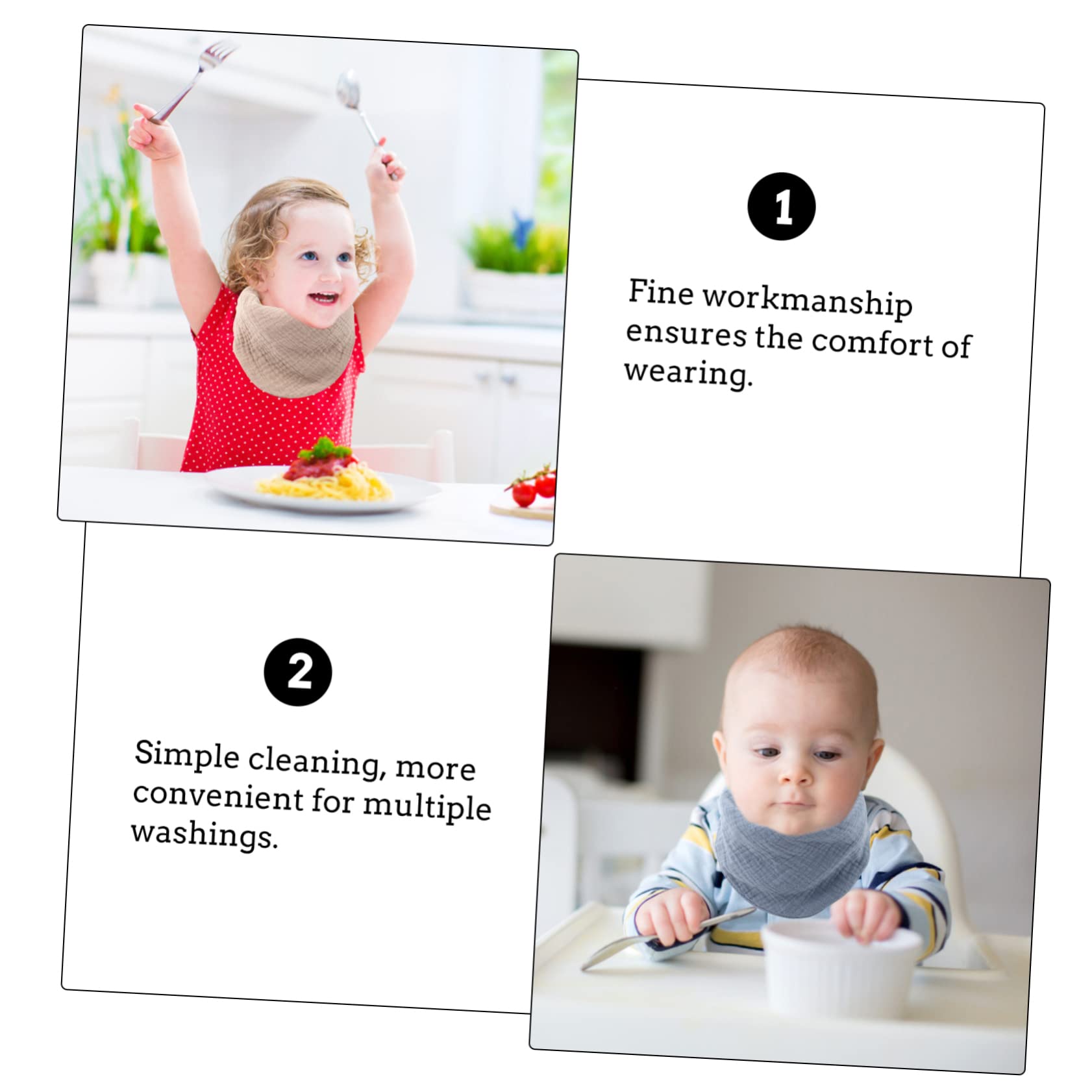 Abaodam 12 Piezas Babero Babero Toallitas Bebe Organicas Pañuelo De Algodón s Para Niños Pequeños s De Baba s Infantiles Algodón Bebé Bufanda Triangular Gasa